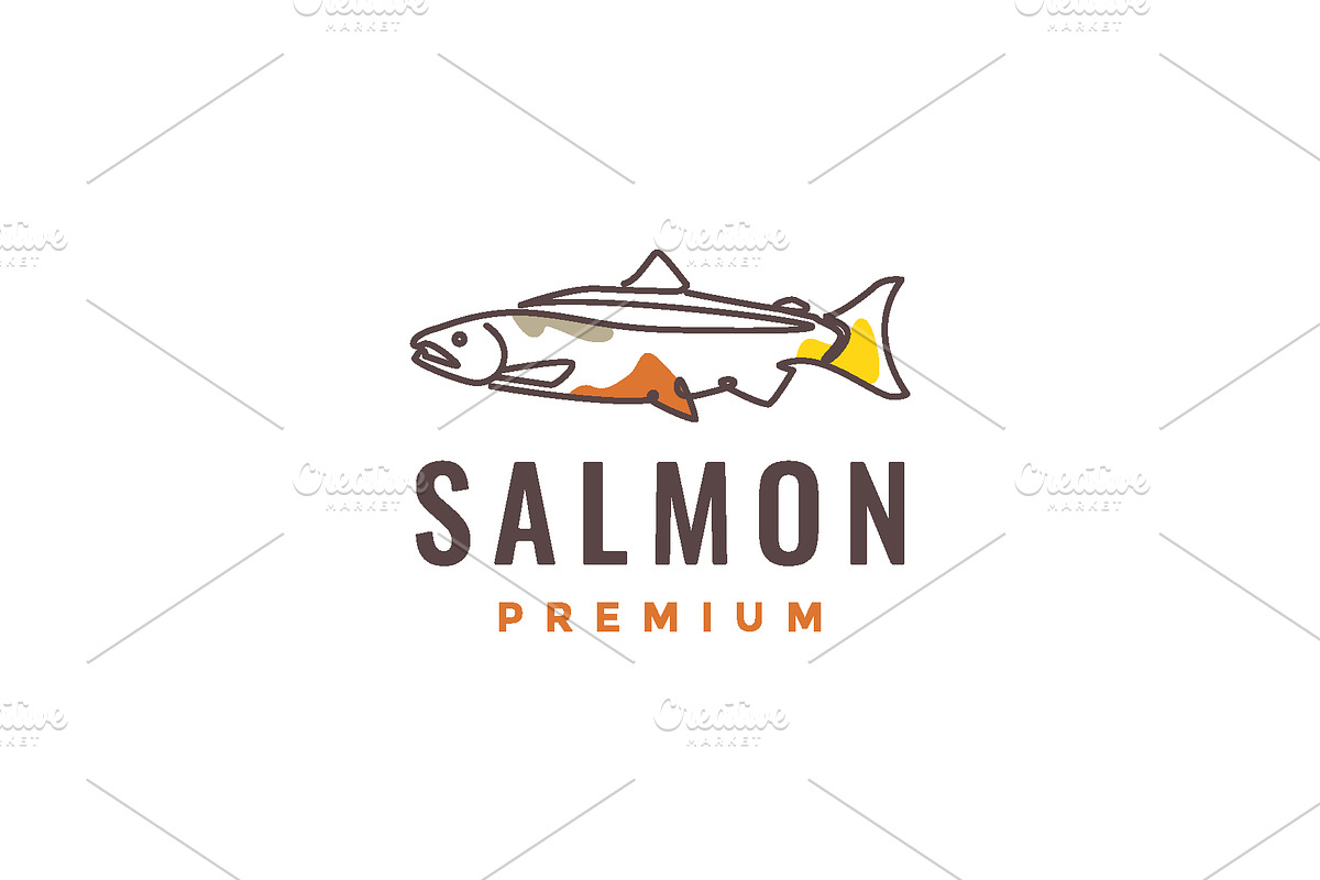 fish food salmon fresh logo, a Branding & Logo Template by devastd