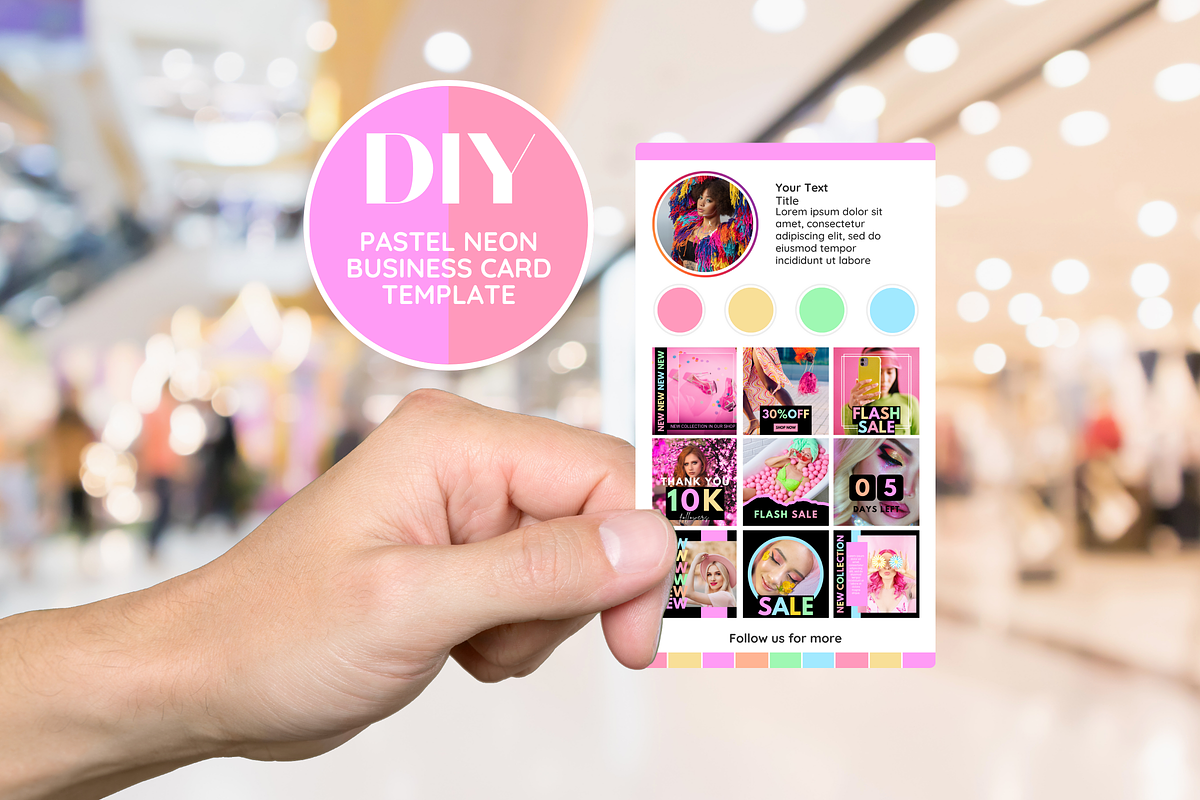 Pastel Neon Business Card Template, a Business Card Template by SunshineStudioBoutique (Photo 8 of 10)