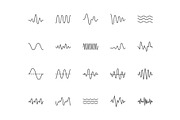 Vibrations Line Icons, an Outline Icon by Nadiinko (Thumbnail 2 of 2)