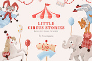 Vintage Circus Watercolor Set, a Decorative Illustration by Eva Gentle (Thumbnail 1 of 16)