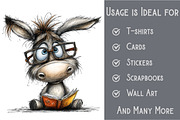 Whimsical Donkey Clipart, an Illustration by Pixels.Craft (Thumbnail 3 of 6)
