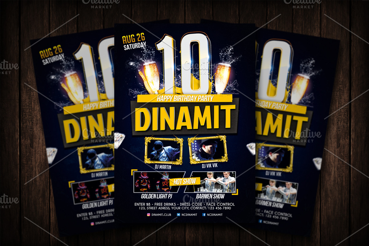 Happy Birthday Party Flyer Template, a Flyer Template by Malaxay (Photo 1 of 2)