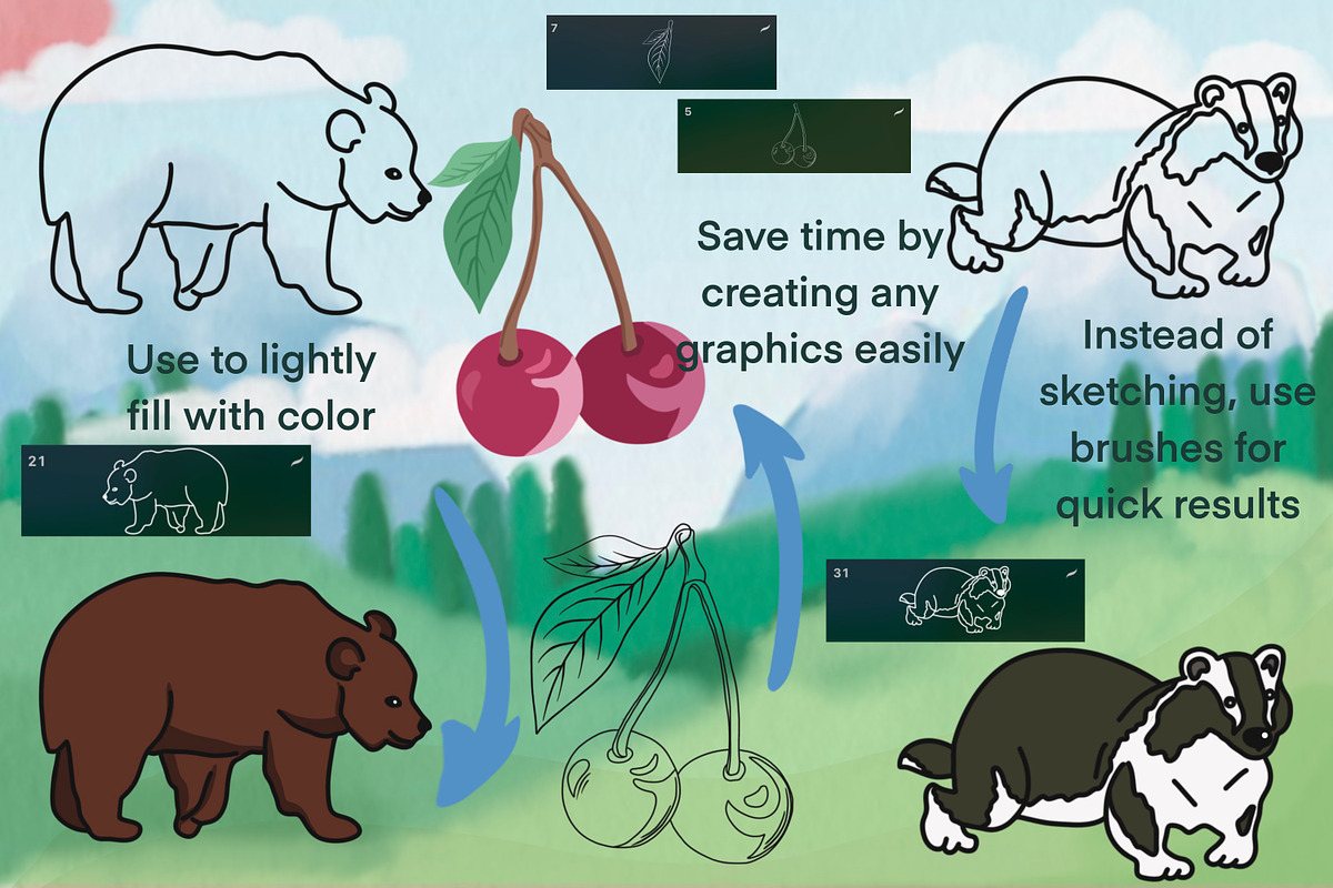 Woodland Animals Digital Stamps, a Graphic by Favorites_Art (Photo 9 of 17)