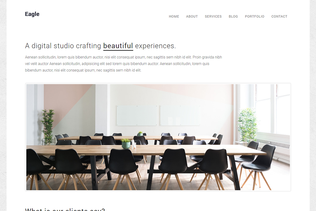 Eagle - Minimal WordPress Theme, a WordPress Template by Pichforest Studio (Photo 2 of 3)