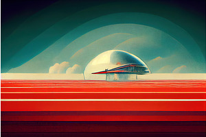 Retro Futurism Concept Illustration