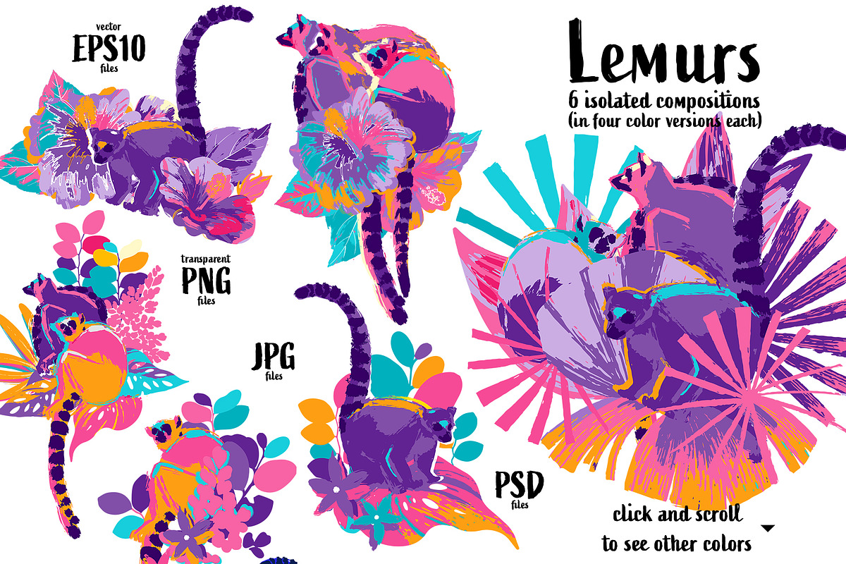 Lemurs, an Animal Illustration by Ekaterina Glazkova (Photo 2 of 5)