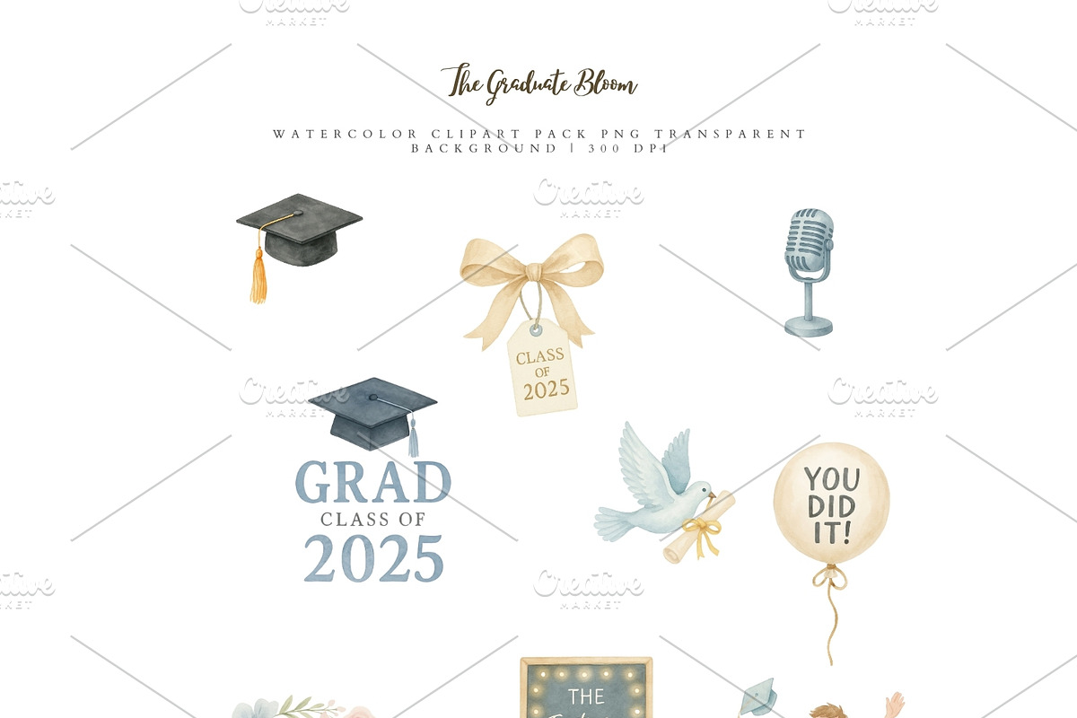 Watercolor Graduation Collection, an Illustration by Pati Paints (Photo 2 of 11)