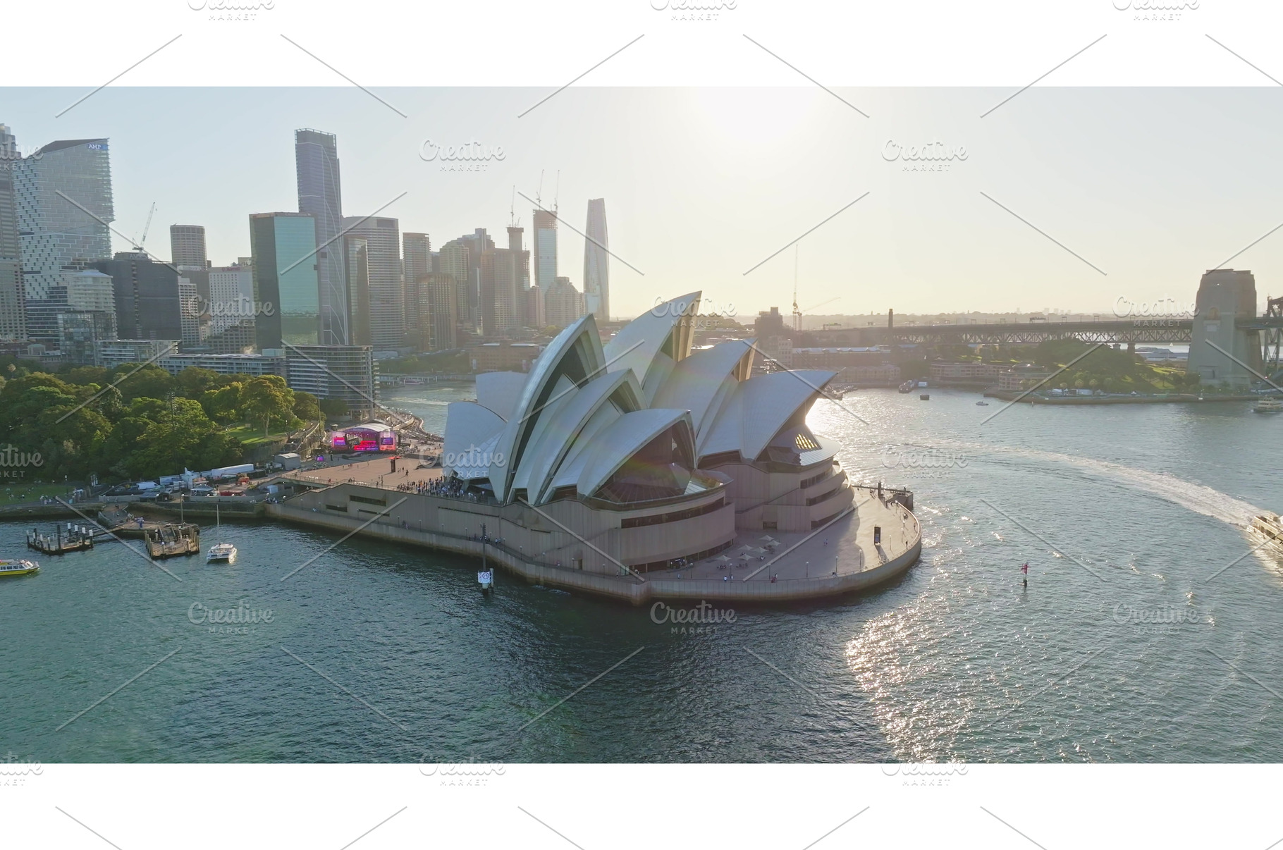 Sydney Opera House and city skyline, an Architecture Photo by Goinyk