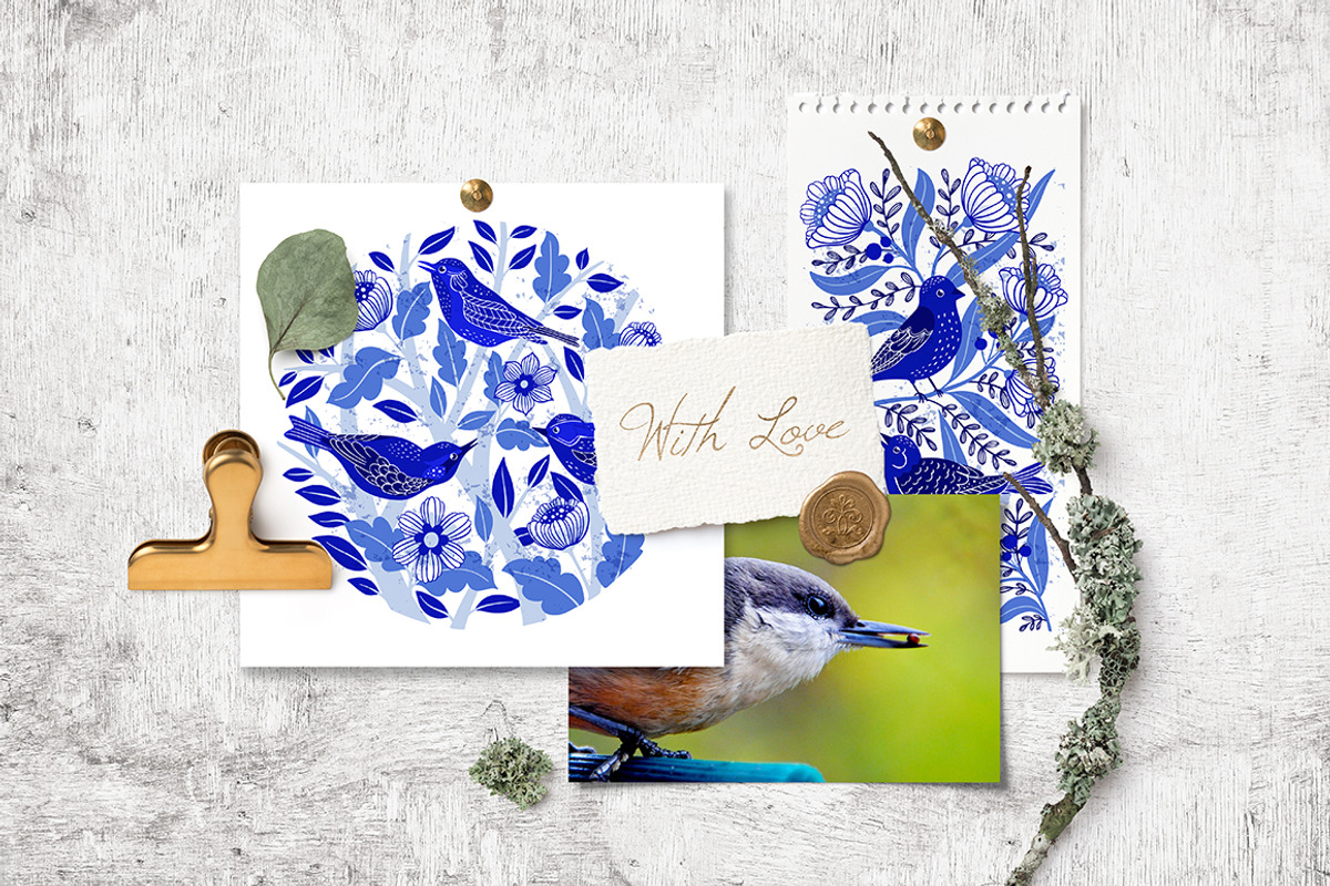 Blue Garden floral collection, an Object Graphic by DariSmartArt (Photo 4 of 11)