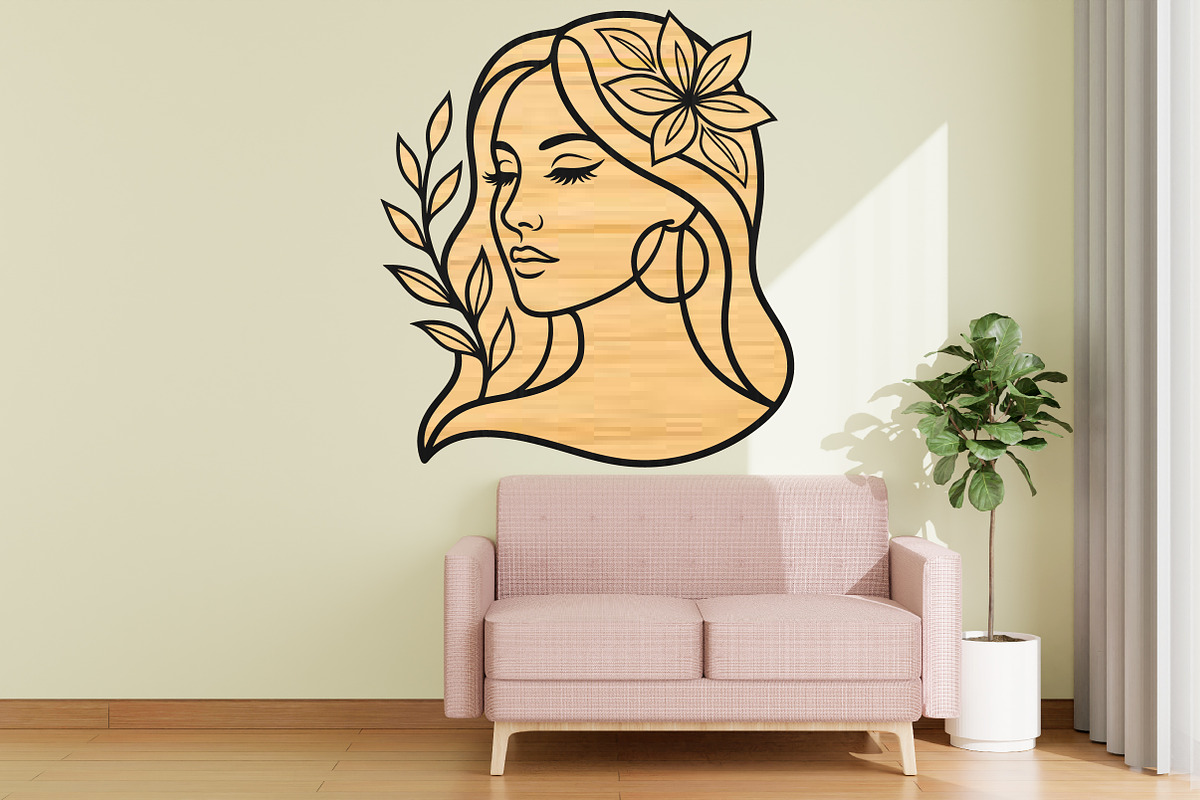 Floral Woman Laser Cut SVG, an Object Graphic by DreamCafeArt (Photo 3 of 3)