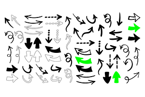 Hand drawn arrows collection, an Object Illustration by PsychocheArt