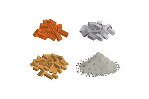 Realistic 3d Building Materials Set.