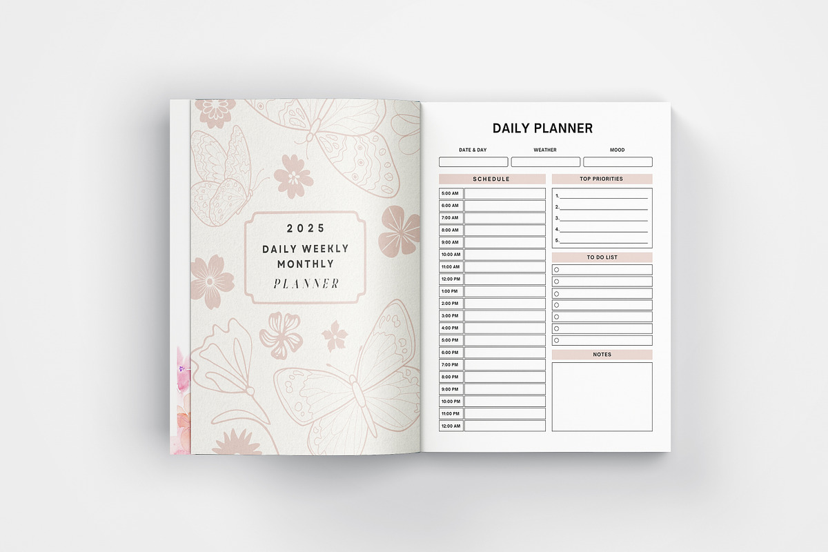 2025 Daily Weekly Monthly Planner, a Stationery Template by Designmela01 (Photo 5 of 5)