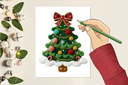 Coquette Faux Yarn Christmas Tree, an Illustration by designcity5 (Thumbnail 7 of 8)