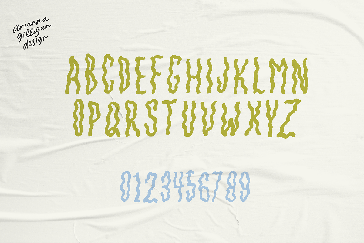 Squiggle Font, a Sans Serif Font by Drawn By Arianna (Photo 2 of 5)