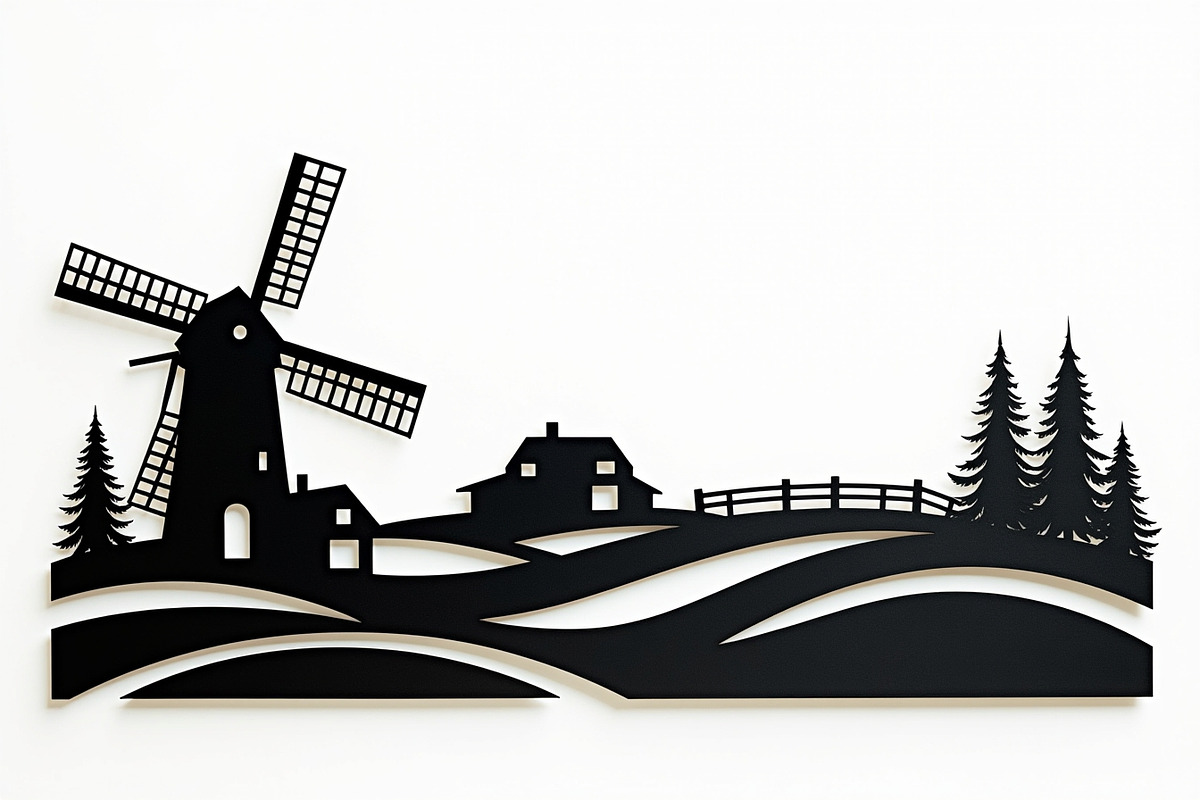 Dutch Windmill Field Set, an Illustration by Creativeshirt (Photo 9 of 10)