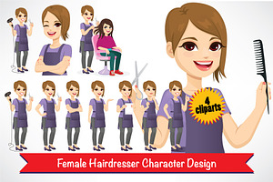 Female Hairdresser Character Design