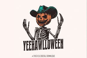 Yeehawlloween Western PNG, Trendy