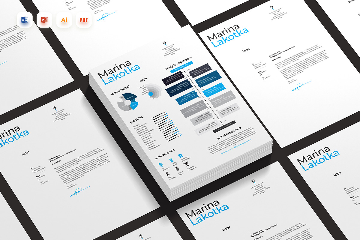 Inforgraphic Resume CV, a Resume Template by iDoodle Studio (Photo 1 of 6)