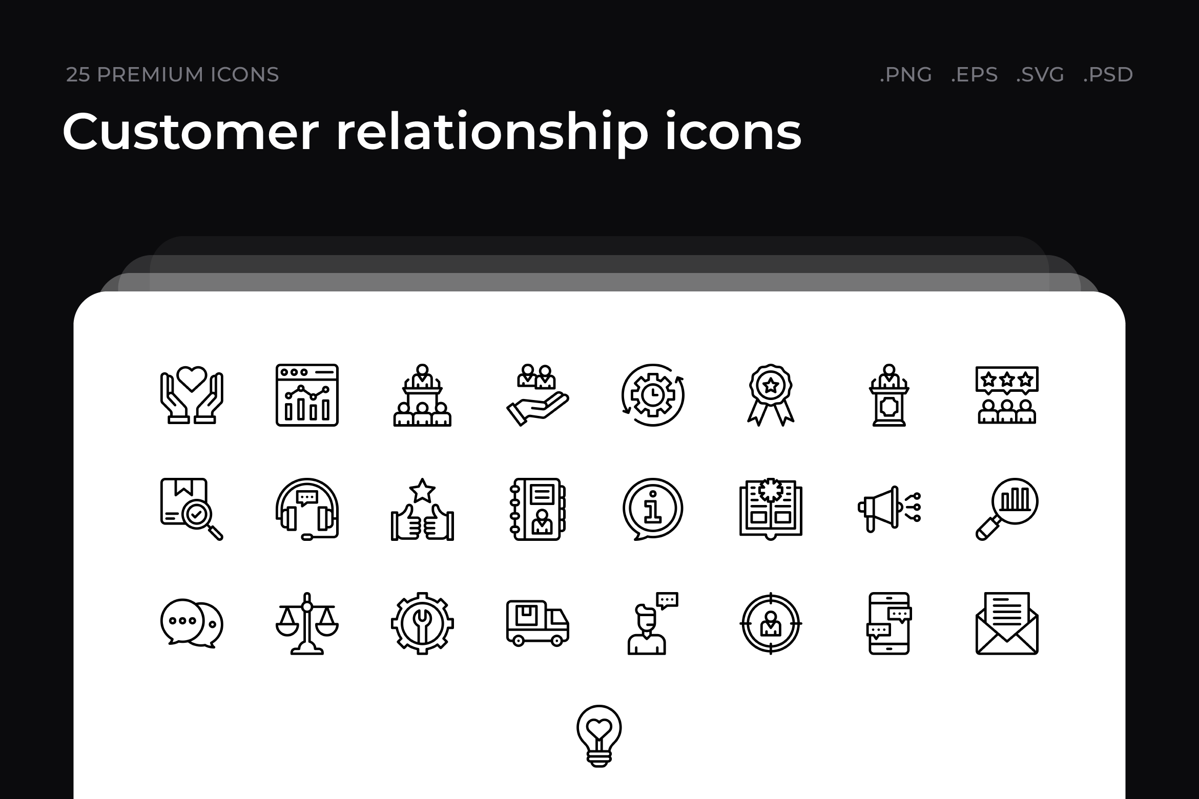Customer relationship icons, an Outline Icon by Wencory