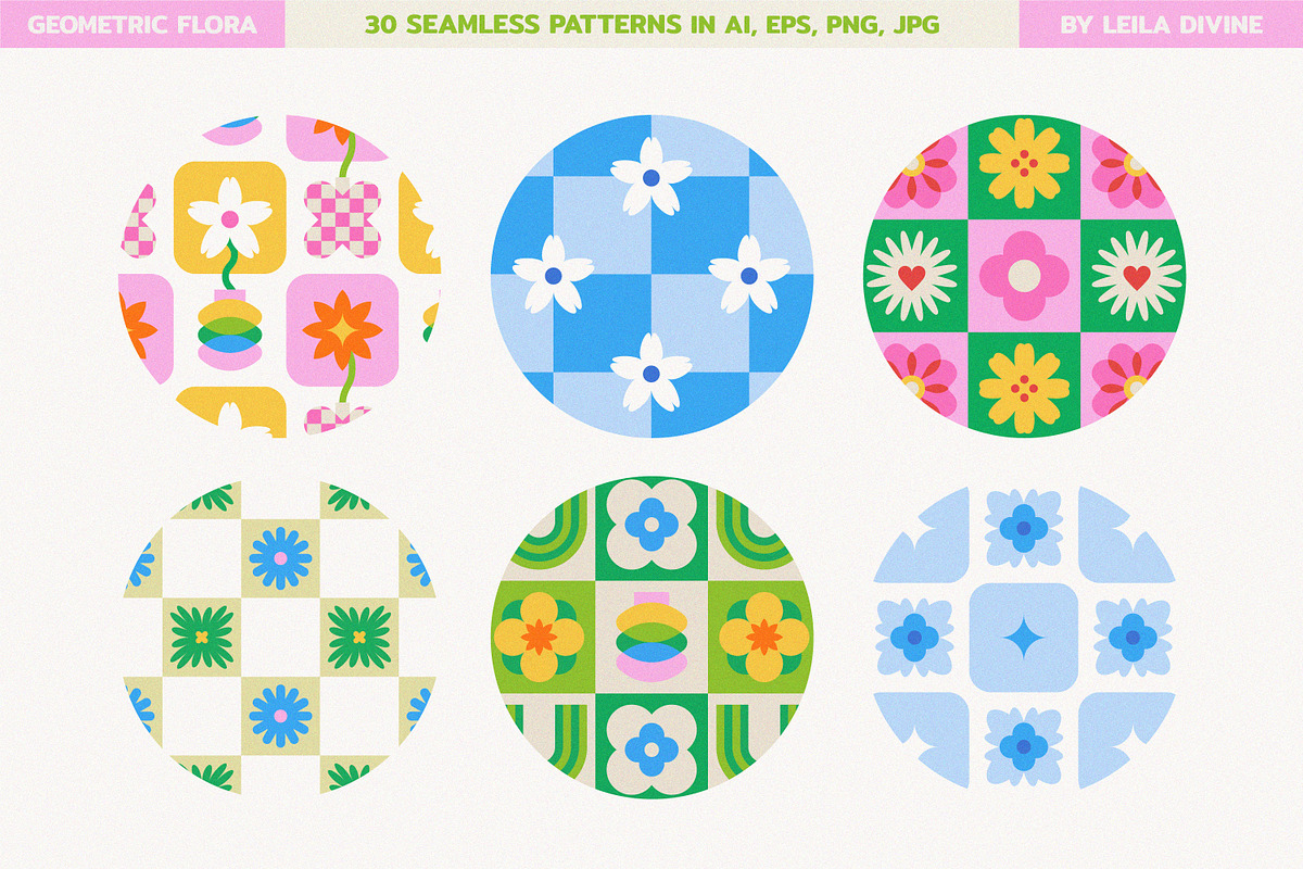 Geometric Floral Shapes & Patterns, an Object Graphic by Leila Divine (Photo 12 of 16)