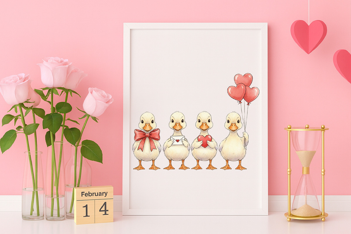 Funny Valentine Goose Png, an Illustration by Canvas Craft (Photo 7 of 7)