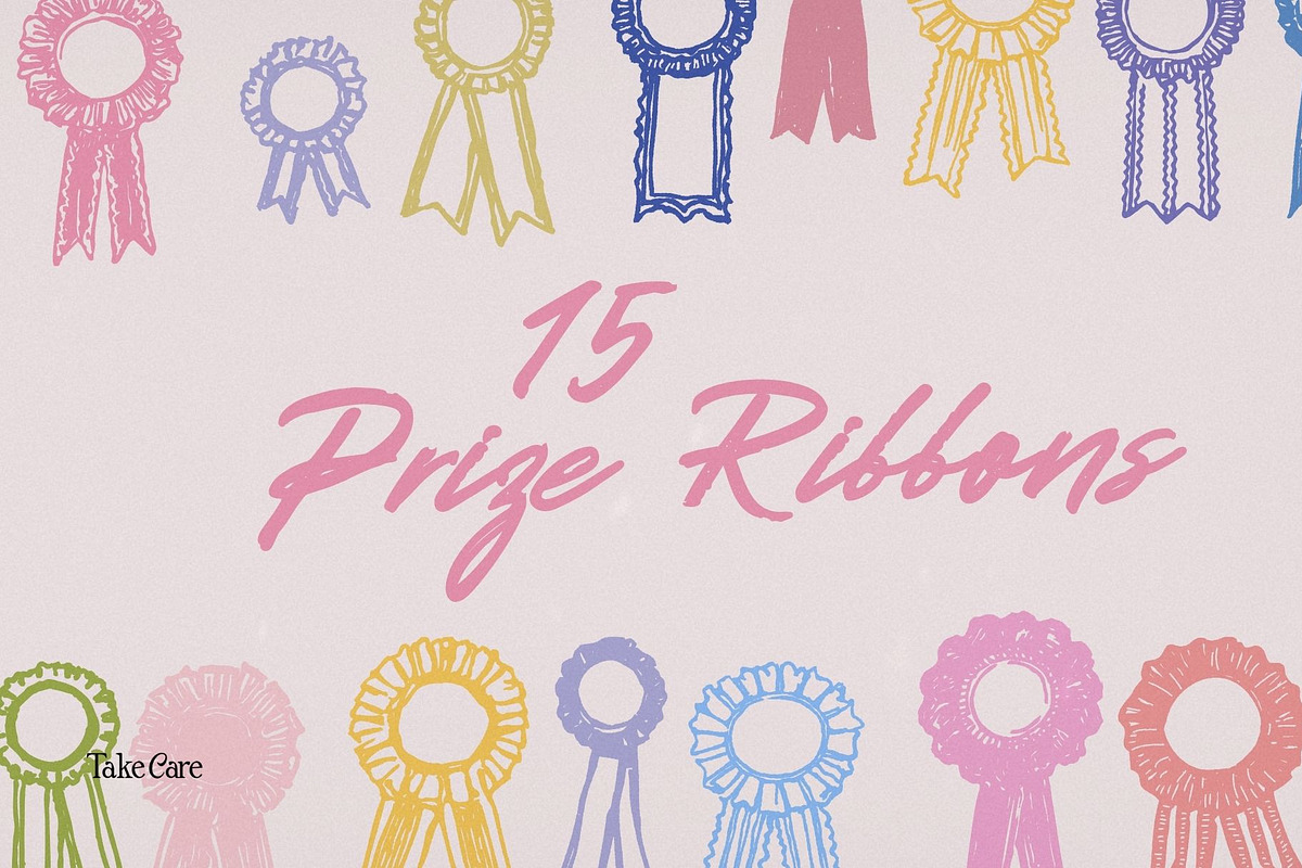 Whimsical Hand Drawn Award Ribbons, an Object Graphic by Take Care Creative (Photo 4 of 10)