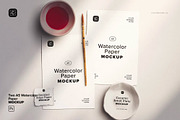 Two A5 Watercolor Paper Mockup, a Product Mockup by Custom Scene (Thumbnail 2 of 10)
