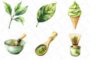 Watercolor Matcha Green Tea Clipart, an Illustration by DreamPrint404 (Thumbnail 6 of 6)