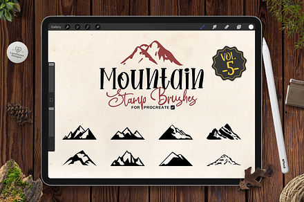 Mountain Stamp Brushes for Procreate