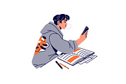 People study at desk set, an Education Illustration by PaperTrident (Thumbnail 14 of 19)