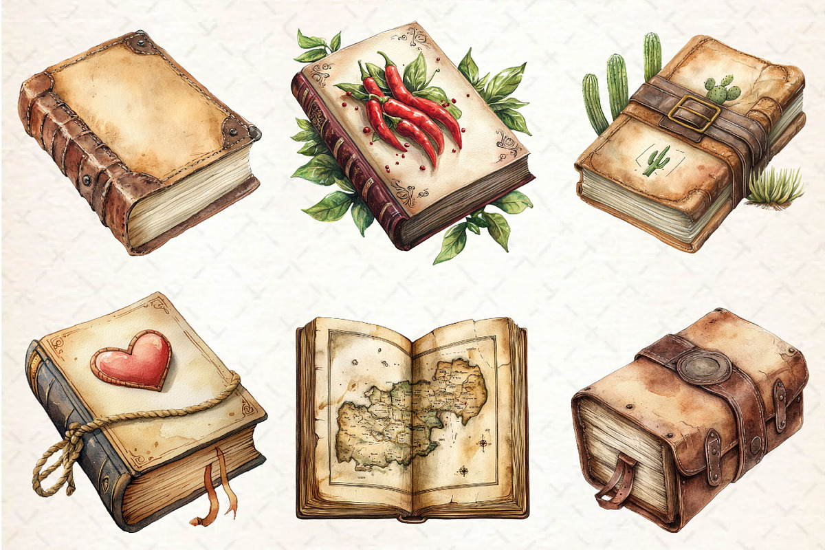 Watercolor Western Books Clipart, an Illustration by Dream Creation (Photo 4 of 7)