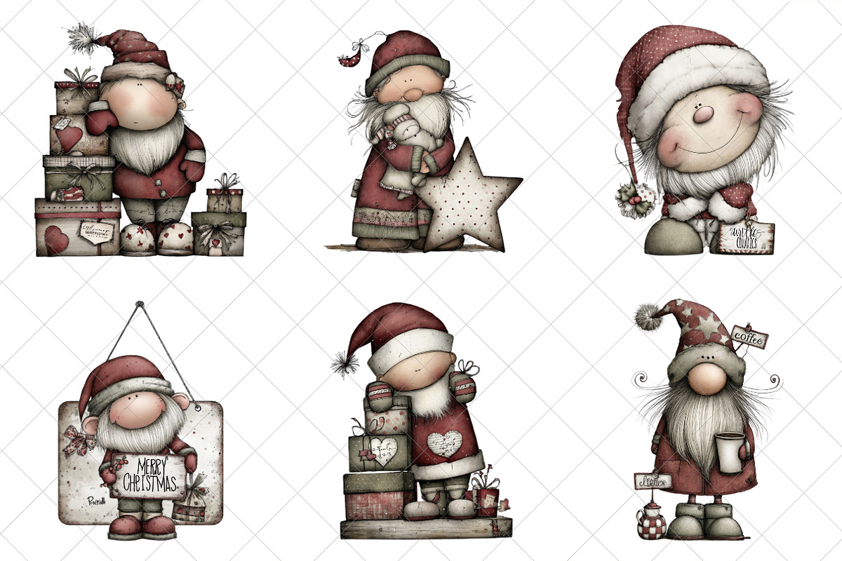 Whimsical Santa Clipart, an Illustration by SinaCreation (Photo 2 of 6)