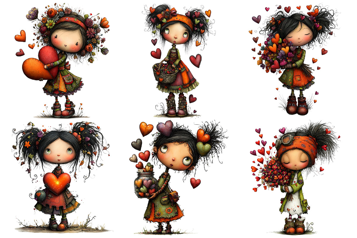 Valentines Girl Clipart, an Illustration by Pixels.Craft (Photo 2 of 5)