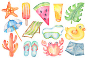 Watercolor Summer vibes, clipart, an Illustration by Vivitta (Thumbnail 2 of 3)