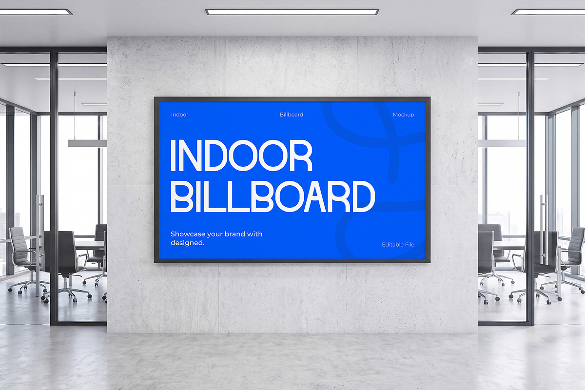Indoor Billboard Mockup Template