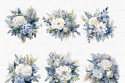 Dusty blue flowers winter clipart PN, an Object Graphic by MyLittleMeow (Thumbnail 5 of 8)