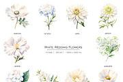 Watercolor white wedding flowers set, an Object Illustration by Art and Funny (Thumbnail 2 of 3)