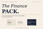 Excel Finance Pack — 3-in-1, a Branding & Logo Template by Just Necessary (Thumbnail 1 of 9)