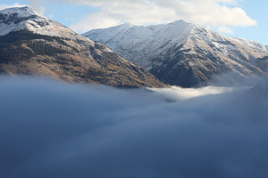 Above the clouds stock picture