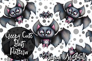 Creepy Cute Bats - Halloween Pattern, a Pattern Graphic by Shadowspark (Thumbnail 1 of 2)