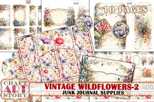 Wildflowers Junk Journal Supplies-2