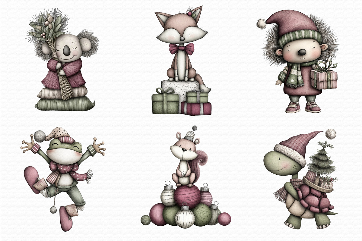 Quirky Christmas Animal Clipart Bund, an Illustration by Libby Wishes (Photo 6 of 7)