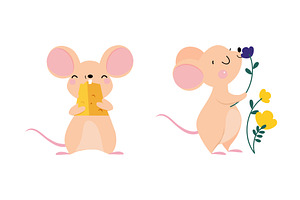 Cute adorable mice in different, an Animal Illustration by TopVectors