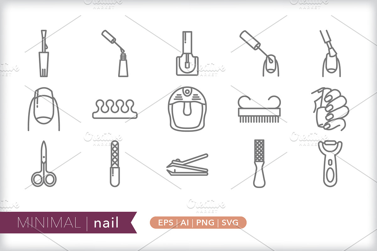 Minimal nail icons, an Outline Icon by Picture Window (Photo 1 of 5)