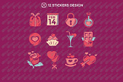 Valentine's Day stickers collection, an Illustration by defarmerdesign (Thumbnail 2 of 5)