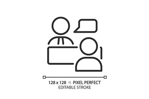 Job interview pixel perfect linear, an Icon by IMG Visuals