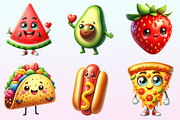 Watercolor Food Character Clipart, a Graphic by CitraGraphics (Thumbnail 3 of 4)