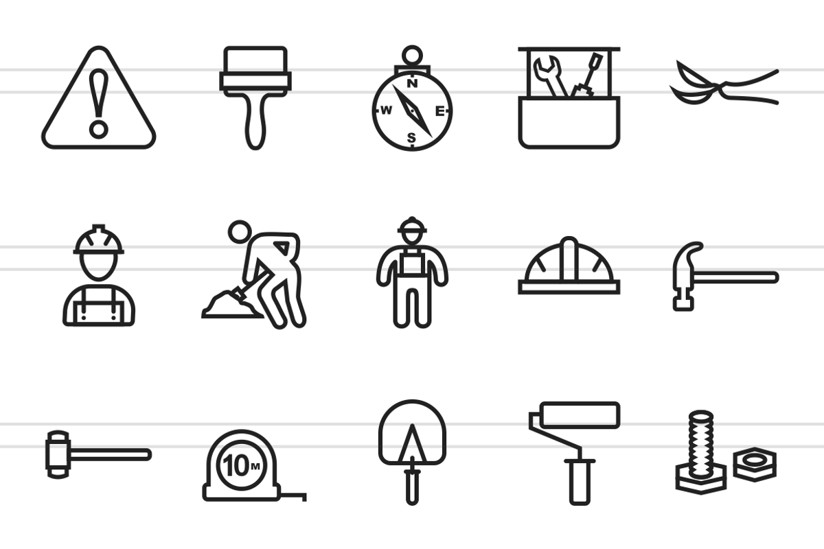 50 Construction Line Icons preview 2