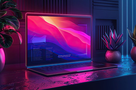 A modern digital interface with a ne, a Background Photo by LOGOCREATIVE